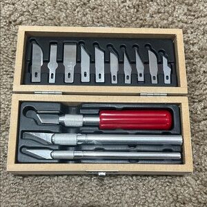 Precision Craft Knife Set with Red Handle